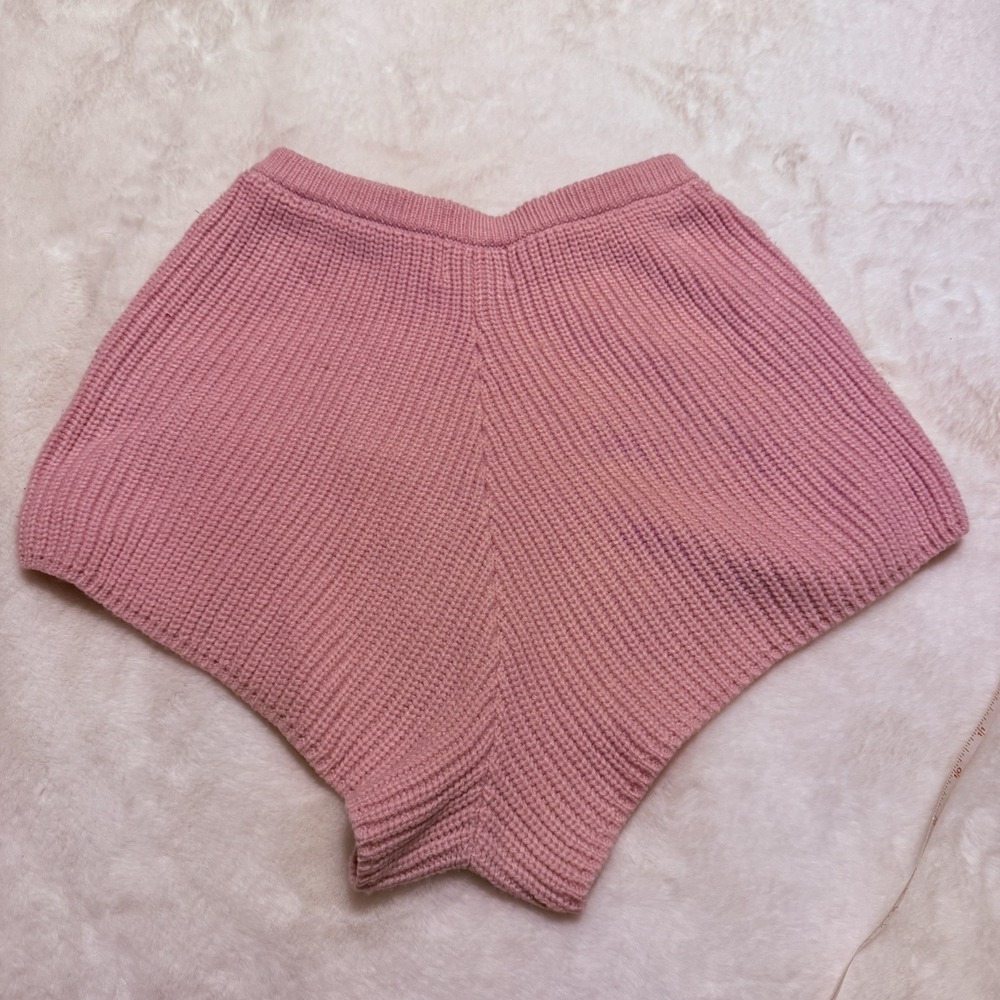 Sabo Skirt Pink Knit High Waisted Lounge Resort Wear Vacation Shorts XS - Picture 6 of 6